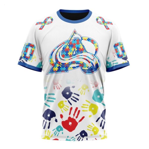 NHL Colorado Avalanche T-Shirt Special Autism Awareness Design T-Shirt