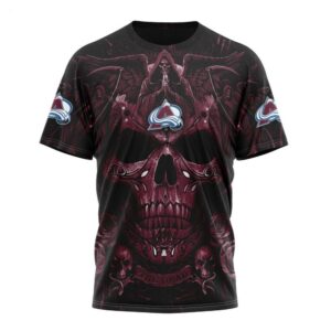 NHL Colorado Avalanche T Shirt Special Design With Skull Art T Shirt 1