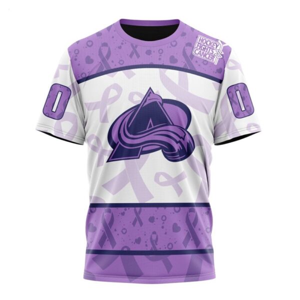 NHL Colorado Avalanche T-Shirt Special Lavender – Fight Cancer T-Shirt