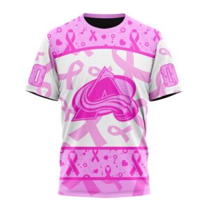 NHL Colorado Avalanche T Shirt Special Pink October Breast Cancer Awareness Month 3D T Shirt 1