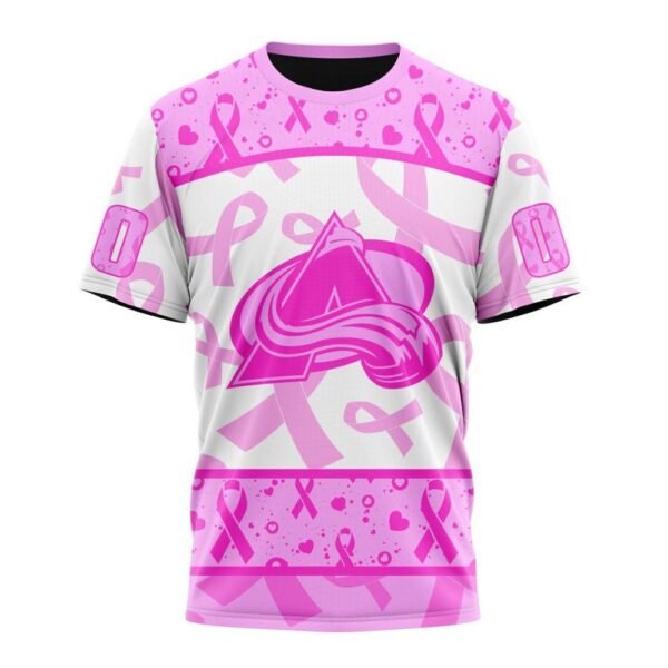 NHL Colorado Avalanche T-Shirt Special Pink October Breast Cancer Awareness Month 3D T-Shirt