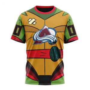 NHL Colorado Avalanche T Shirt Special Teenage Mutant Ninja Turtles Design T Shirt 1