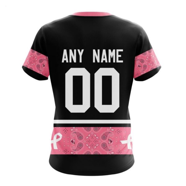 NHL Colorado Avalanche T-Shirt Specialized Design In Classic Style With Paisley! WE WEAR PINK BREAST CANCER T-Shirt