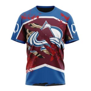 NHL Colorado Avalanche T Shirt Specialized Design Jersey With Your Ribs For Halloween 3D T Shirt 1