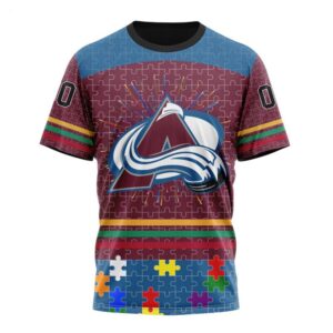 NHL Colorado Avalanche T Shirt Specialized Design With Fearless Aganst Autism Concept T Shirt 1