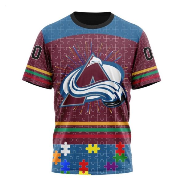 NHL Colorado Avalanche T-Shirt Specialized Design With Fearless Aganst Autism Concept T-Shirt