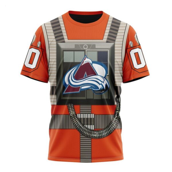 NHL Colorado Avalanche T-Shirt Star Wars Rebel Pilot Design T-Shirt