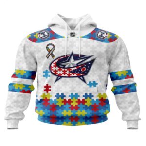 NHL Columbus Blue Jackets Hoodie Autism Awareness 3D Hoodie For Fans 1