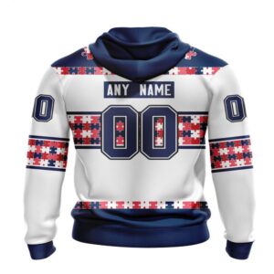 NHL Columbus Blue Jackets Hoodie Autism Awareness 3D Hoodie For Hockey Fans 2