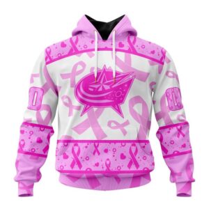 NHL Columbus Blue Jackets Hoodie Special Pink October Breast Cancer Awareness Month Hoodie 1