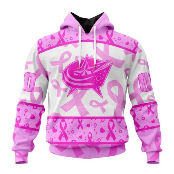 NHL Columbus Blue Jackets Hoodie Special Pink October Breast Cancer Awareness Month Hoodie