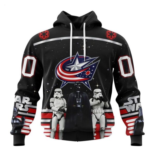 NHL Columbus Blue Jackets Hoodie Special Star Wars Design May The 4th Be With You Hoodie