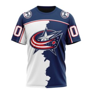 NHL Columbus Blue Jackets Personalize 2024 Home Mix Away T Shirt 1