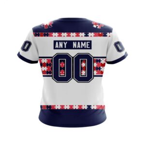 NHL Columbus Blue Jackets T Shirt Autism Awareness Custom Name And Number 3D T Shirt 2