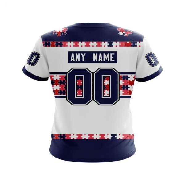 NHL Columbus Blue Jackets T-Shirt Autism Awareness Custom Name And Number 3D T-Shirt