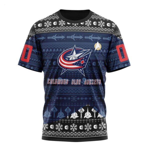 NHL Columbus Blue Jackets T-Shirt Special Star Trek Design 3D T-Shirt