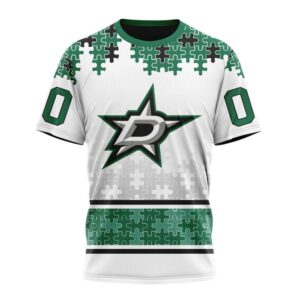 NHL Dallas Stars 3D T Shirt Special Autism Awareness Design With Home Jersey Style Hoodie 1