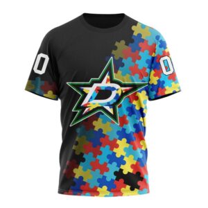 NHL Dallas Stars 3D T Shirt Special Black Autism Awareness Design Hoodie 1