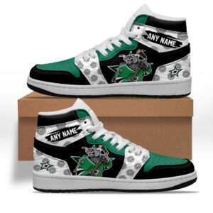 NHL Dallas Stars Air Jordan 1 Shoes Special Team Mascot Design Hightop Sneakers