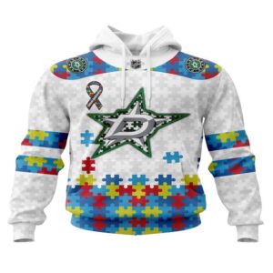 NHL Dallas Stars Hoodie Autism Awareness 3D Hoodie For Fans 1