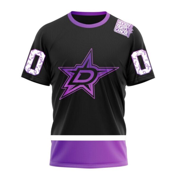 NHL Dallas Stars Special Black Hockey Fights Cancer Kits T-Shirt