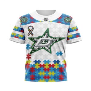 NHL Dallas Stars T Shirt Autism Awareness 3D T Shirt 1