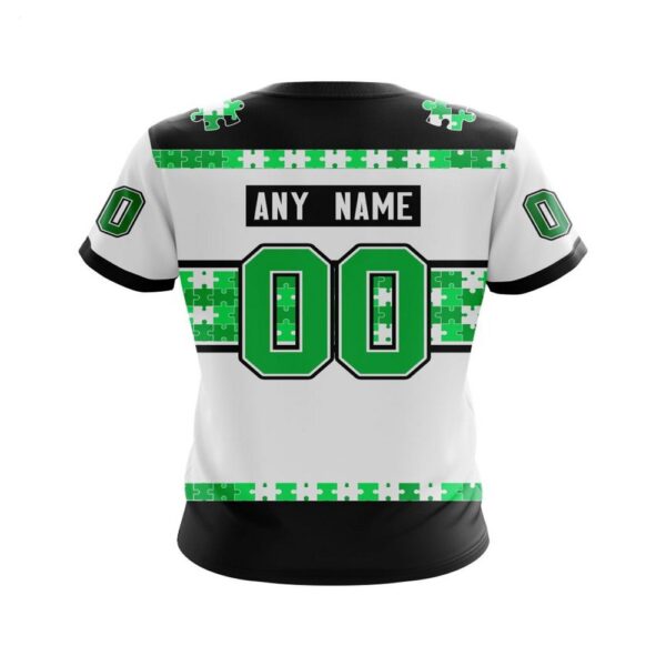 NHL Dallas Stars T-Shirt Autism Awareness Custom Name And Number 3D T-Shirt