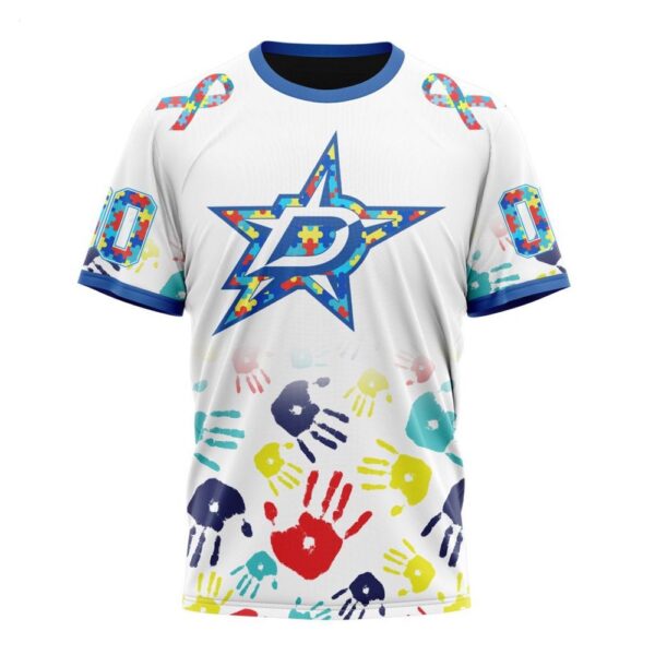 NHL Dallas Stars T-Shirt Special Autism Awareness Design T-Shirt