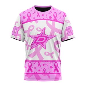 NHL Dallas Stars T Shirt Special Pink October Breast Cancer Awareness Month 3D T Shirt 1