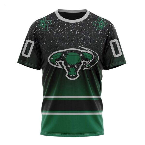 NHL Dallas Stars T-Shirt Special Retro Gradient Design T-Shirt