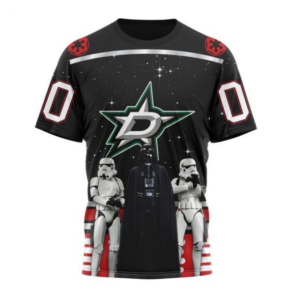 NHL Dallas Stars T-Shirt Special Star Wars Design May The 4th Be With You 3D T-Shirt