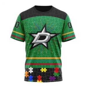 NHL Dallas Stars T Shirt Specialized Design With Fearless Aganst Autism Concept T Shirt 1