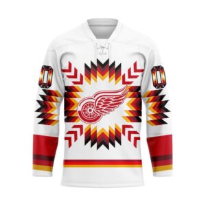 NHL Detroit Red Wings Hockey Jersey Special Design With Native Pattern Custom Jersey 1