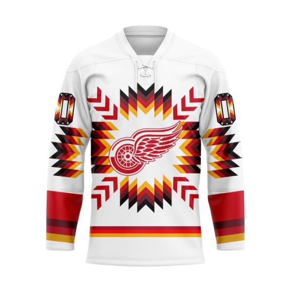 NHL Detroit Red Wings Hockey Jersey Special Design With Native Pattern Custom Jersey