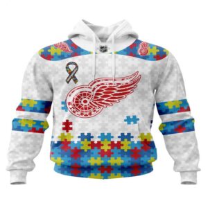 NHL Detroit Red Wings Hoodie Autism Awareness 3D Hoodie For Fans 1