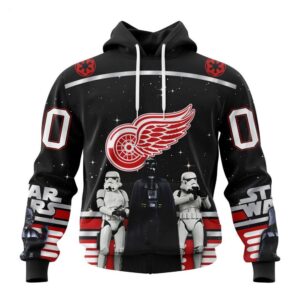 NHL Detroit Red Wings Hoodie Special Star Wars Design May The 4th Be With You Hoodie 1