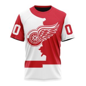 NHL Detroit Red Wings Personalize 2024 Home Mix Away T Shirt 1