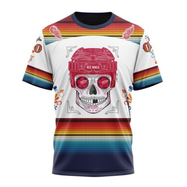 NHL Detroit Red Wings Special Design For Dia De Los Muertos T-Shirt