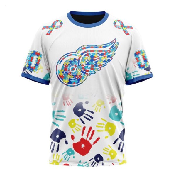 NHL Detroit Red Wings T-Shirt Special Autism Awareness Design T-Shirt