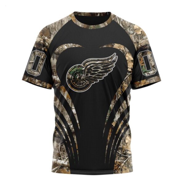 NHL Detroit Red Wings T-Shirt Special Camo Hunting 3D T-Shirt