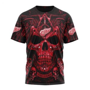 NHL Detroit Red Wings T Shirt Special Design With Skull Art T Shirt 1