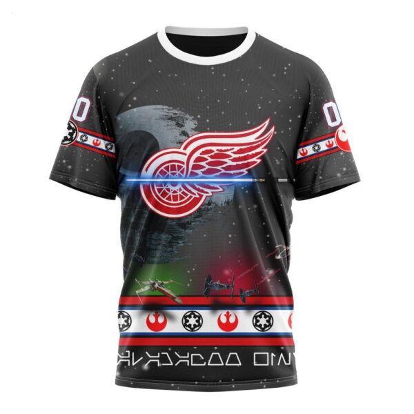 NHL Detroit Red Wings T-Shirt Special Star Wars Design 3D T-Shirt