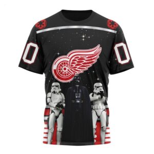 NHL Detroit Red Wings T Shirt Special Star Wars Design May The 4th Be With You 3D T Shirt 1