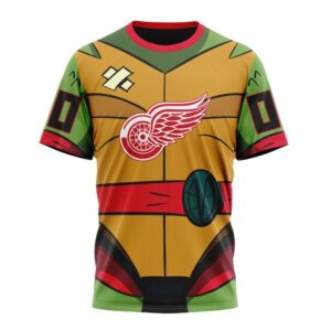 NHL Detroit Red Wings T Shirt Special Teenage Mutant Ninja Turtles Design T Shirt 1