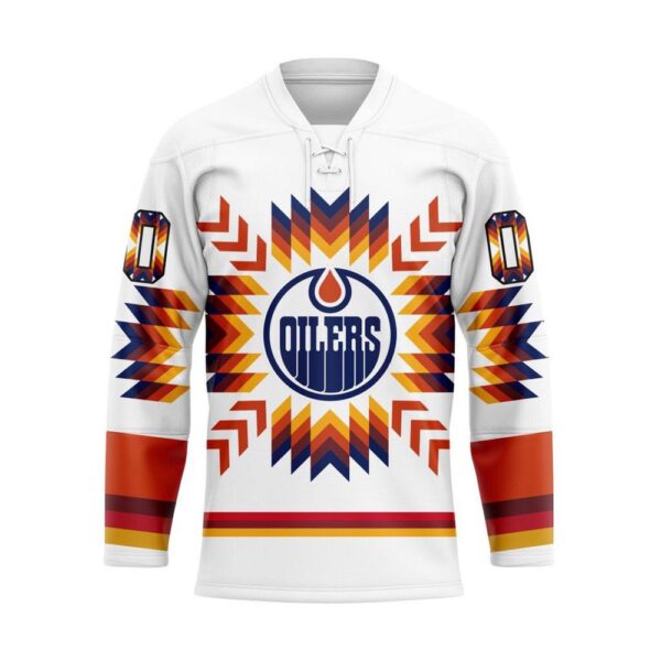 NHL Edmonton Oilers Hockey Jersey Special Design With Native Pattern Custom Jersey