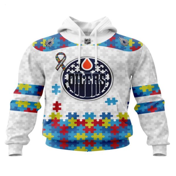 NHL Edmonton Oilers Hoodie Autism Awareness 3D Hoodie For Fans