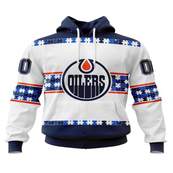 NHL Edmonton Oilers Hoodie Autism Awareness 3D Hoodie For Hockey Fans