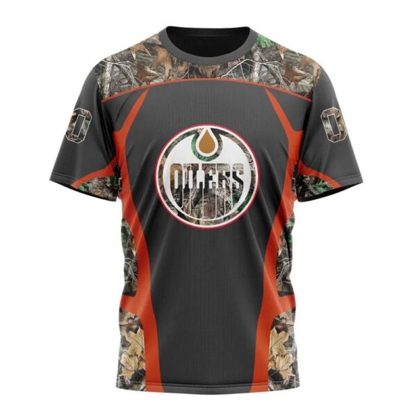 NHL Edmonton Oilers T-Shirt Special Camo Hunting Design 3D T-Shirt