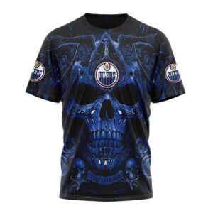 NHL Edmonton Oilers T Shirt Special Design With Skull Art T Shirt 1