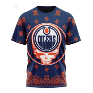 NHL Edmonton Oilers T Shirt Special Grateful Dead Design 3D T Shirt 1